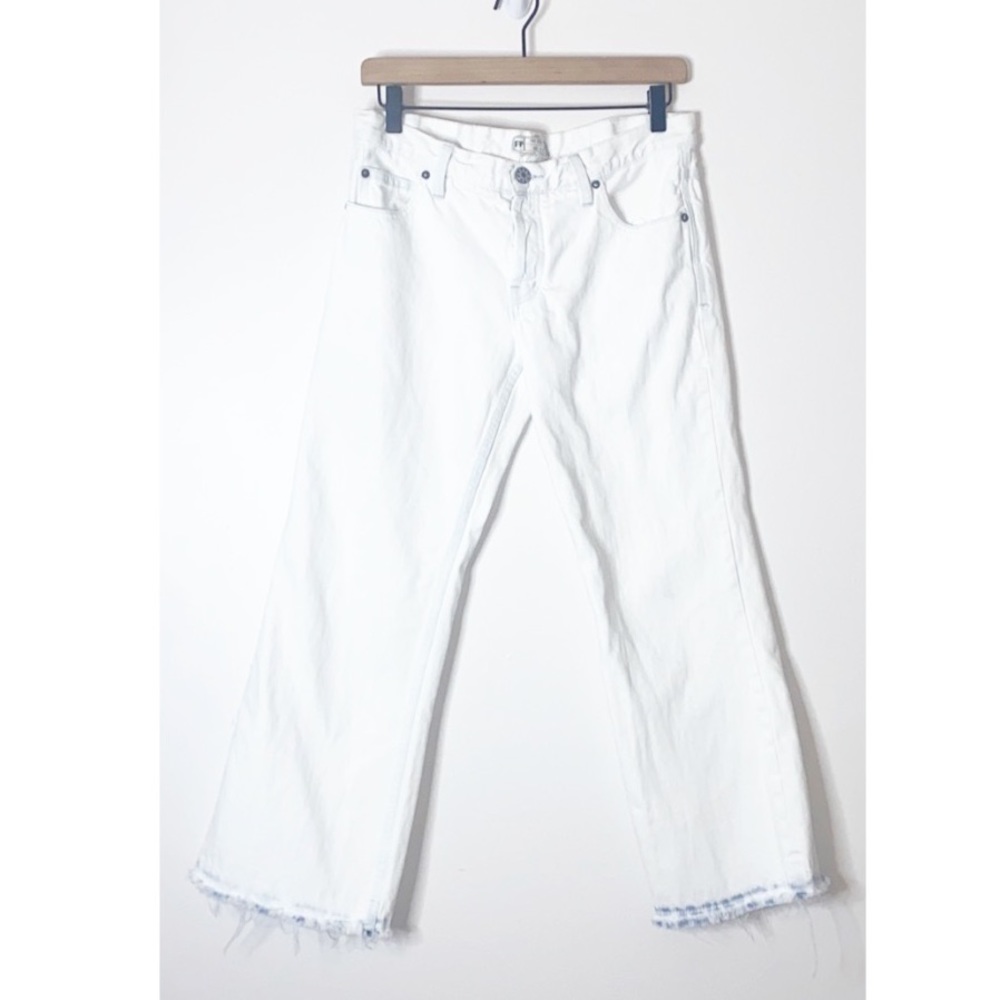 Free People Bleach Flared raw hem jeans 27